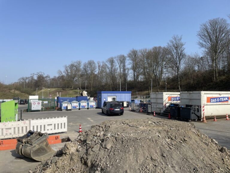 Bauarbeiten an der Recyclingstation Mitte