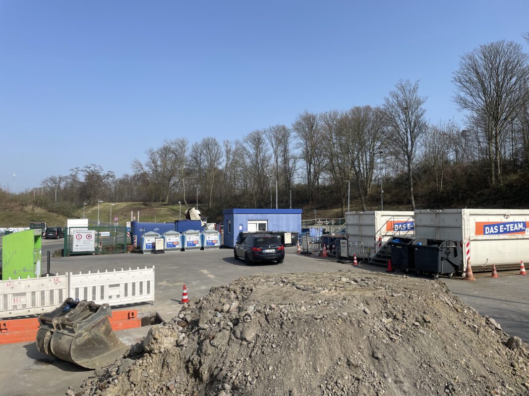 Bauarbeiten an der Recyclingstation Mitte